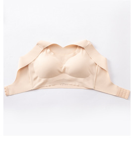 Ladies Seamless Running Yoga Plus Size Cross Back Wireless Front Side Buckle Push up Bra - Product Image 4