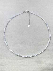 Collar de Aguamarina, Joyería Delicada con Piedras Preciosas, Cuentas Microfacetadas, Collar de Cristal, Joyería Minimalista, Collar con Piedras Preciosas Pequeñas - Product Image 6