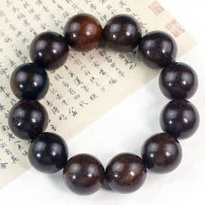 สร้อยข้อมือไม้แอช ลูกปัดกลม 20 มม- 12 ชิ้น เครื่องประดับสไตล์จีนแบบเรียบง่ายสำหรับสวมใส่ทุกวัน - Product Image 4