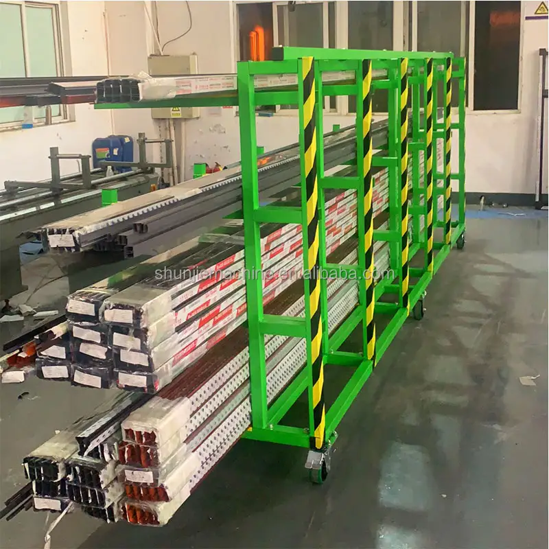 Heavy duty Load 1.5-2 tons 6 meters Tube Transport Dolly Metal Storage Trolley Steel Carry Rack Cart for Factory Workshop