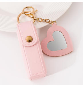 Porte-clés Lanson en cuir PU Porte-clés porte-baume à lèvres de haute qualité Porte-clés en gros étui à lèvres portable porte-brillant à lèvres Porte-clés - Product Image 6