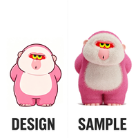 Peluche Gorille Rose Moelleux Personnalisée, Jouet en Peluche Singe de Dessin Animé OEM pour Décoration et Merchandising de Personnages