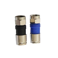 Conector BNC Macho para CATV, Conector de Compresión para Cable Coaxial RG6 Tipo F con Carcasa de Latón, Impermeable IP67 para TV