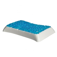 WJ-1139 Zervikales Kühlendes Memory-Foam-Kissen mit Gel-Schicht, Orthopädisches Design mit Seitensteg, Gestrickt, Abnehmbar, Waschbar für Pflege und Hotel
