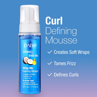 Mousse coiffante moussante à l'huile de coco et au beurre de karité pour boucles, tenue longue durée, volume et texture moelleuse