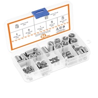 84Pcs SUS304 Métrique M3M4M5M6M8M10M12 Inserts de Filetage en Acier Type de Gaine Vis Kit d'Assortiment de Manchons de Réparation