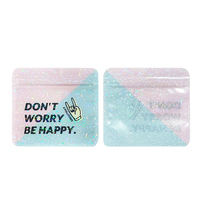 Logo holographique personnalisé, petite pochette imprimée à fermeture éclair, sac d'emballage de cosmétiques en plastique transparent