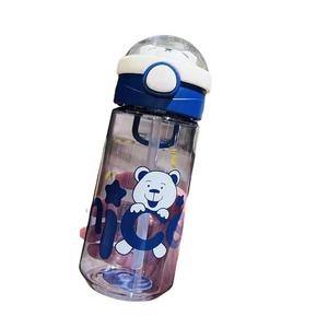 Gourde PC à motif de dessin animé pour filles et étudiants, grande capacité, portable, pour l'été et le sport, avec couvercle à ouverture rapide et paille intégrée, pour l'école - Product Image 5