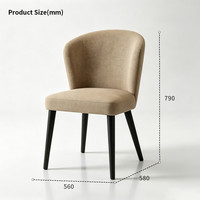 Chaises de salle à manger en tissu de style italien de luxe, gain de place, modernes, rembourrées, pour restaurant, vente en gros