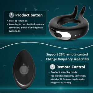 Hot Sale Sexy Masturbation Sexspielzeug Schwarz Fernbedienung Silikon ring Vibrierende und verzögerte Ejakulation Penis ringe für Erwachsene - Product Image 6