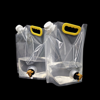 Contenants à boire de 5 litres en plastique transparent pliable portable pour la randonnée, 1 gallon, sac à eau avec bec verseur