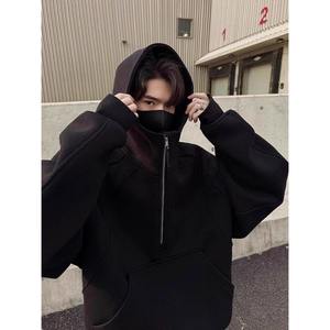 Suéter de Lana Grueso de Estilo Americano, Moderno, con Media Cremallera, Holgado, Versátil, para Invierno - Product Image 4