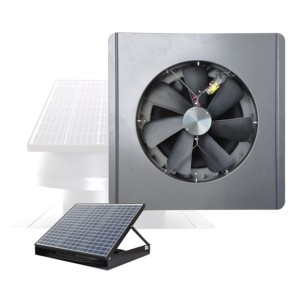 Năng Lượng Mặt Trời Battery Powered Năng Lượng Xanh 0 Chi Phí 14 ''Roof Extractor Vent Gia Cầm Trang Trại Thông Gió Sinh Thái Người Hâm Mộ Gác Mái Gable Quạt Thông Gió Không Khí - Product Image 1