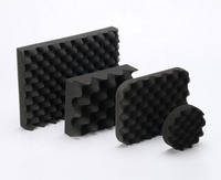 Feuille de mousse insonorisante haute densité, mousse acoustique PU pour isolation phonique, mousse de polyuréthane en forme de pyramide avec adhésif
