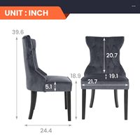 Fauteuil moderne gris tapissé en bois massif, chaises d'appoint, ensemble de chaises de salle à manger, maison, cuisine, chambre, salon, cuisine 2