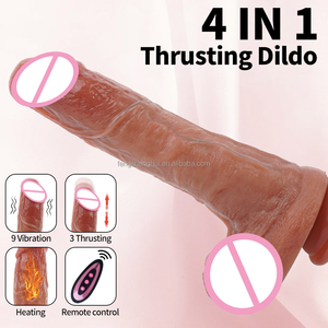 Nuevo consolador de silicona realista 4 en 1 con 9 modos de vibración Control remoto vibrador calefacción columpio telescópico características juguetes <span class=keywords><strong>sexuales</strong></span> - Product Image 4