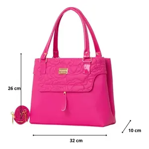Bolso de Mano Fana Amelia Buganvilia M3738 para Mujer, Mediano, Estampado Animal, Forro de PU, Cierre de Solapa, Decoración de Cadena - Product Image 4