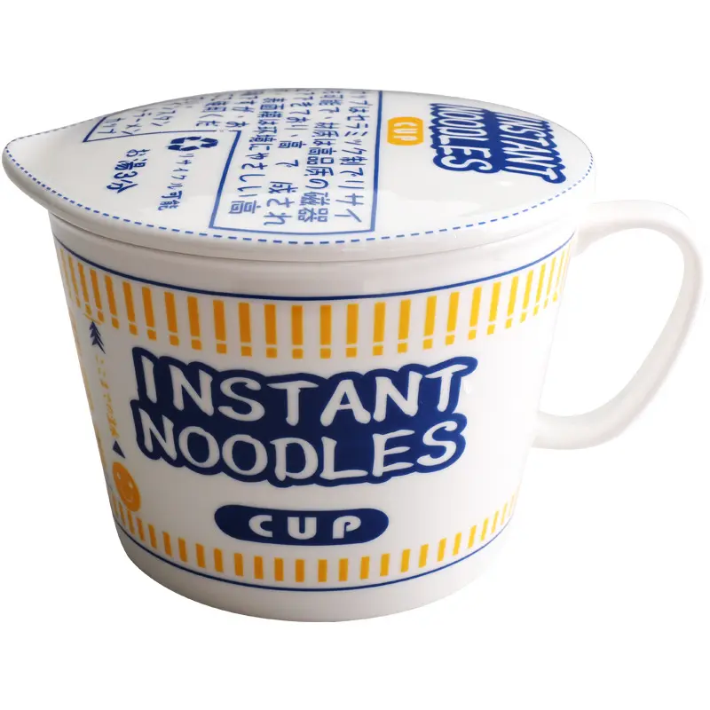 La casa giapponese di manzo farina d'avena noodle tazza istantanea ciotola di ramen noodles istantanei ciotola in ceramica con coperchio