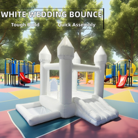 Château gonflable Castillo Mini blanc avec tissu PVC 420D+840D, portable pour usage extérieur et commercial