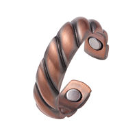 Pulseras Magnéticas de Cobre Puro 99.99% Hechas a Mano al por Mayor, Brazaletes Minimalistas Ajustables de Alambre de Cobre para Alivio del Dolor