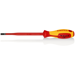 Knipex Electrician <b>Screwdriver</b> Slim Slotted 65mm Insulated Handle - Product Image 1