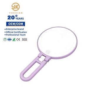 High-End Portable Cosmetic <b>Mirror</b> Round Foldable with Handle Double-Sided Magnification Cute Small Pocket - Product Image 1