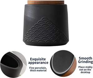 Urna de <span class=keywords><strong>Gres</strong></span> Pequeña al por Mayor para Cenizas de Mascotas, 4.3 Pulgadas, Diseño de Ola Marina, Caja Conmemorativa Decorativa con Tapa, Logotipo Personalizado - Product Image 3