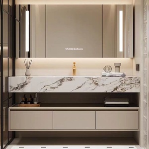 Waterproof Wall-mounted <strong>Bathroom</strong> Washstand Cabinet Vanity Mirror Integrated <strong>Basin</strong> Featuring Large <strong>Storage</strong> Capacity Modern Design - Product Image 3