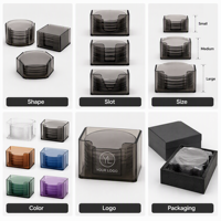 Support de rangement personnalisé en acrylique pour sous-verres, présentoir de comptoir transparent avec fentes verticales, plateau de présentation pour logo OEM