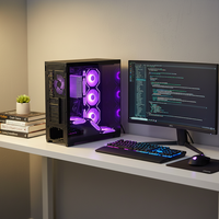 Boîtier PC Full Tower Pcooling avec panneau frontal en verre trempé, éclairage RGB, ports USB 3.0, support ATX pour configurations de jeu haute performance