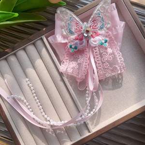 Fermagli per Capelli Lolita con Fiocco per Ragazze, Accessorio per Capelli con Nappa e Perle, Fermaglio Tradizionale Intrecciato con Perle per Hanfu - Product Image 2