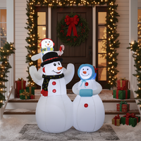 Décoration de Noël gonflable de 1,80 m pour famille de trois personnes, avec lumières LED, vente en gros d'usine pour usage intérieur/extérieur