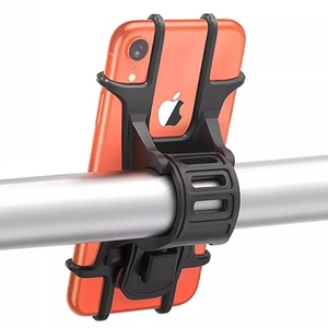 Supporto universale regolabile per telefono cellulare in Silicone per bici da manubrio per moto - Product Image 1