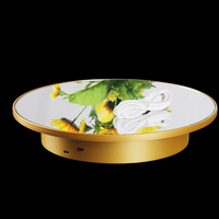 Nouveau support de présentation rotatif très demandé, couleur or mat avec plateau miroir, plateau tournant électronique