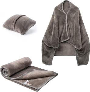 Scialle di fabbrica coperta cuscino 2-in-1 da viaggio coperta e cuscino Set per adulti all'aperto indossabile cuscino coperta per l'inverno king Size - Product Image 2