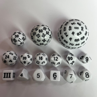 Set Dadu Polihedral Akrilik D3-D100 Dadu Angka Multi Sisi DND Dadu Kustom Besar 100 Sisi untuk Permainan RPG Meja