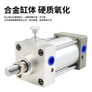 Cilindro Neumático Estándar con Bloqueo Frontal SCLF32/40/50/63/80x50-100-200-300-500S, Piezas Neumáticas con Cilindro de Bloqueo - Product Image 3