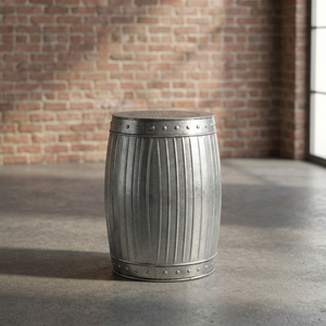 Industrial Vintage Luxury Adjustable Iron Metal Ottoman Antique Nickel Plated 45x45x50cm Home <b>Stool</b> Farmhouse Apartment Villa - Product Image 3