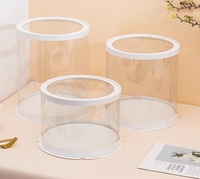Boîte cadeau transparente personnalisée, qualité alimentaire, pour mariage, anniversaire, fête, boîtes rondes transparentes pour biscuits et gâteaux