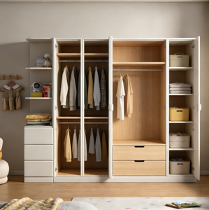 Armoire en bois pour enfants, sûre et non toxique, avec tiroirs pour la chambre à coucher, placard pour ranger les vêtements des enfants - Product Image 6