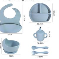 6 en 1 bébé produits Silicone Table tapis assiette bol cuillère fourchette Sippy tasse vaisselle Silicone bébé alimentation ensembles bébé à manger ensemble