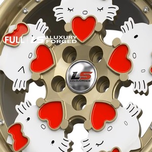 Jantes forgées personnalisées style <span class=keywords><strong>Kitty</strong></span> 17-19 pouces, jantes mignonnes de dessin animé pour Mini-Cooper, Porsche 911, BMW-1 - Jantes Kawaii Premium LS - Product Image 3