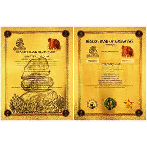Free Fast Shipping Continuous Serial Number Coding Zimbabwe Banknote Souvenir Certificate - Product Image 5