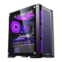 Boîtiers d'ordinateur Lovingcool Spcc en verre trempé, combos USB3.0, boîtiers et tours d'ordinateur de jeu en métal MATX, avec ventilateurs
