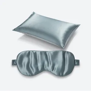 6A OEKO-Tex认证2包旅行礼品套装22毫米100% 桑蚕丝枕套和丝绸睡眠眼罩