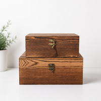 Boîte en bois personnalisée avec couvercle à charnières, style antique, boîte à souvenirs en bois pour l'organisation de bureau professionnelle