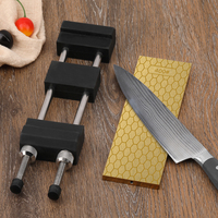 Aiguiseur de couteaux professionnel en pierre à aiguiser double face plaqué titane diamant pour la cuisine