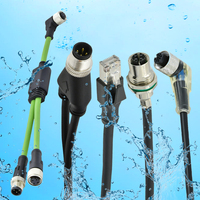 Cable M12 macho a hembra con código A, B, D, montado, impermeable, 3, 5, 12, 17 pines, conector M8 M12, cable M12 para sensor de 4 y 8 pines