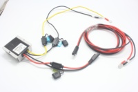 Módulo Aislado de CC a CC con Entrada de 12.8-36V y Salida de 14V 8A, Conjunto de Cable de Cargador Inversor con Fusible de 15A, Anillo SAE/M8, PVC, para Motocicleta/Automóvil