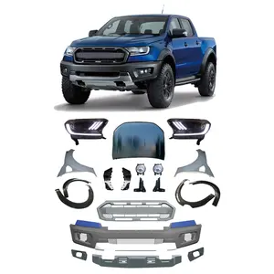 Gaya Raptor dengan Lampu Depan LED, Aksesori Mobil Kit Bodi Konversi untuk Ranger T6 2012-2016